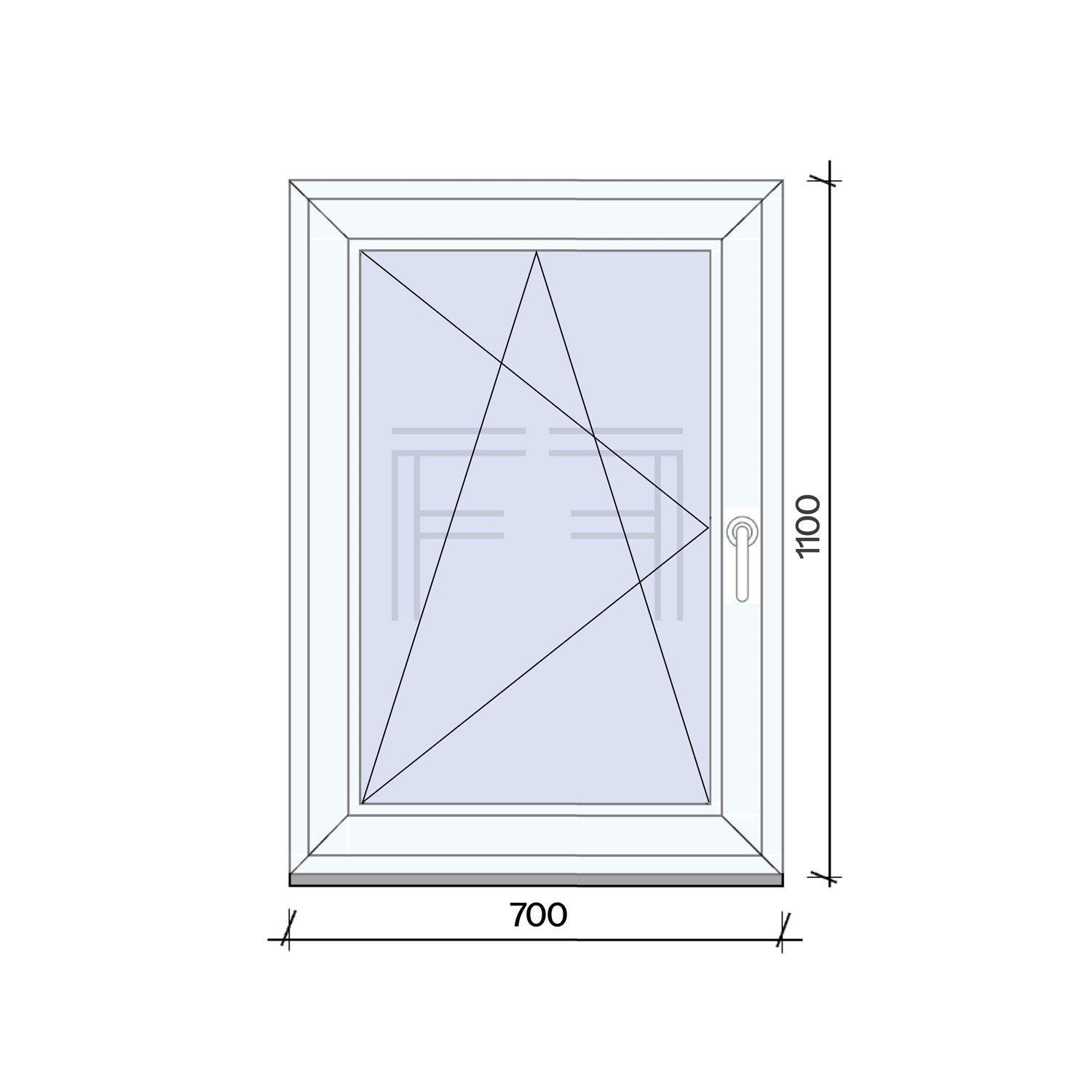 Finestra singola Anta 700x1100